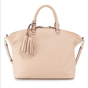 Tory Burch Thea Leather Satchel in Pale Apricot